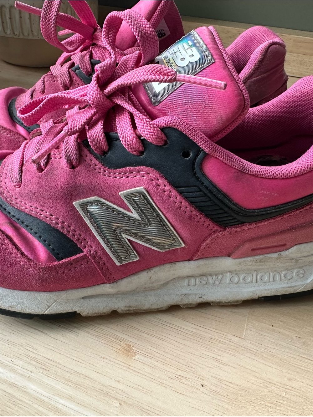 New Balance Pink Athletic Sneakers with Silver Logo
